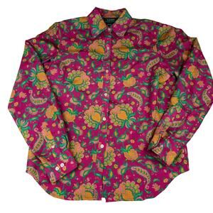 Lauren Ralph Lauren Paisley Silk Button Shirt S